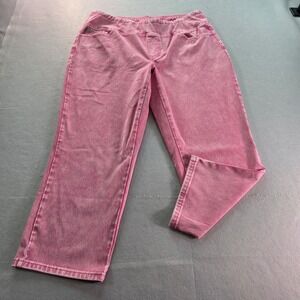 Belle Beach Kim Gravel Pink Acid Wash Pull On Crop Jeans A646480 Size 16 Coastal